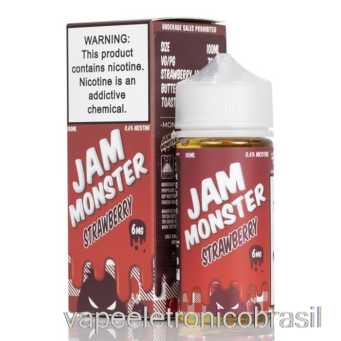 Vape Recarregável Morango - Jam Monster - 100ml 0mg